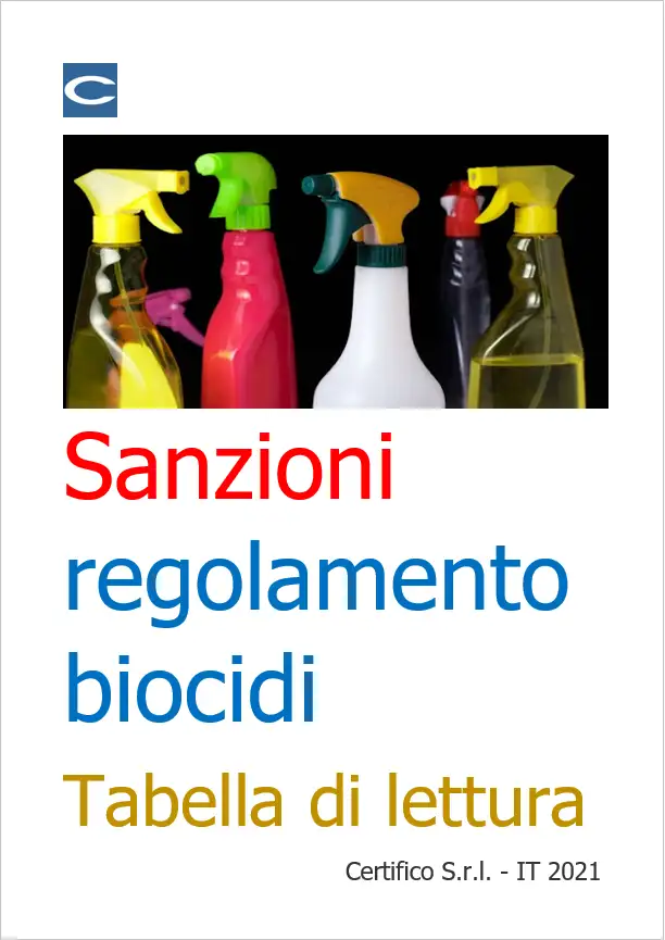 Sanzioni regolamento biocidi Tabella di lettura Rev 1 0 2021 Sanzioni regolamento biocidi Tabella di lettura Rev 1 0 2021