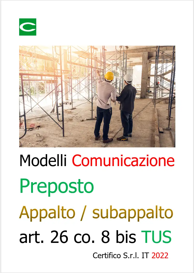 Cover Modelli Comunicazione Preposto appalto e subappalto 2022