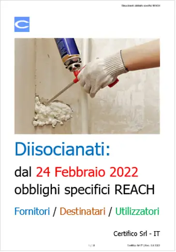 Diisocianati Obblighi specifici REACH Diisocianati Obblighi specifici REACH