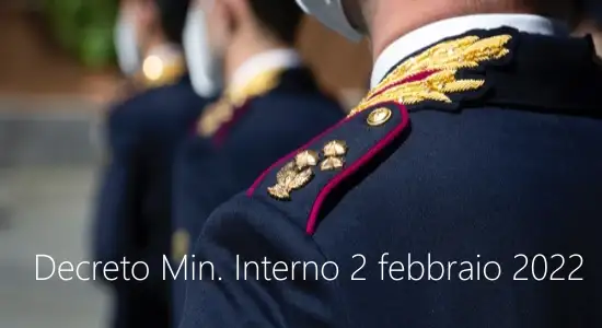 Decreto Min Interno 2 febbraio 2022 Decreto Min Interno 2 febbraio 2022
