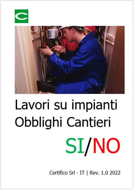 Lavori su impianti Obblighi cantieri SI NO Rev 1 0 2022 Lavori su impianti Obblighi cantieri SI NO Rev 1 0 2022