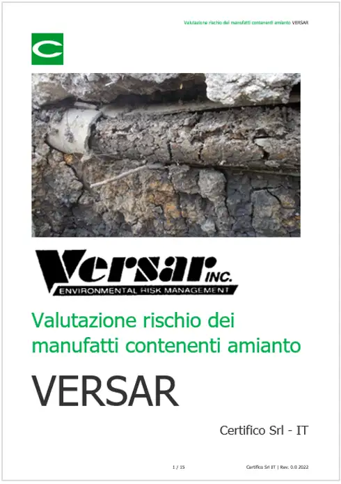 Algoritmo Valutazione rischio MCA VERSAR