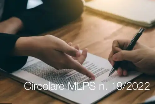 Circolare MLPS n 19 del 20 Settembre 2022 Circolare MLPS n 19 del 20 Settembre 2022