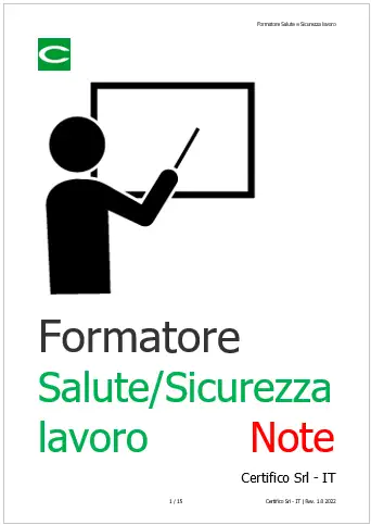 Formatore Sicurezza Salute lavoro Note Formatore Sicurezza Salute lavoro Note