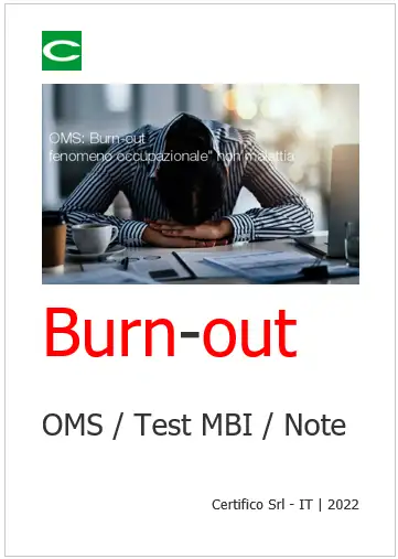Burn out OMS Test MBI Riferimenti normativi Note Burn out OMS Test MBI Riferimenti normativi Note