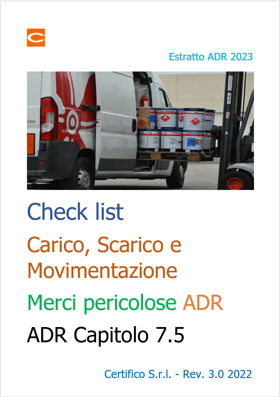 Check list carico scarico e movimentazione ADR 7 5   Rev  3 0 2022