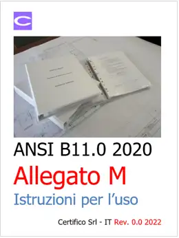 ID 18300 ANSI B 11 0 Allegato M ID 18300 ANSI B 11 0 Allegato M