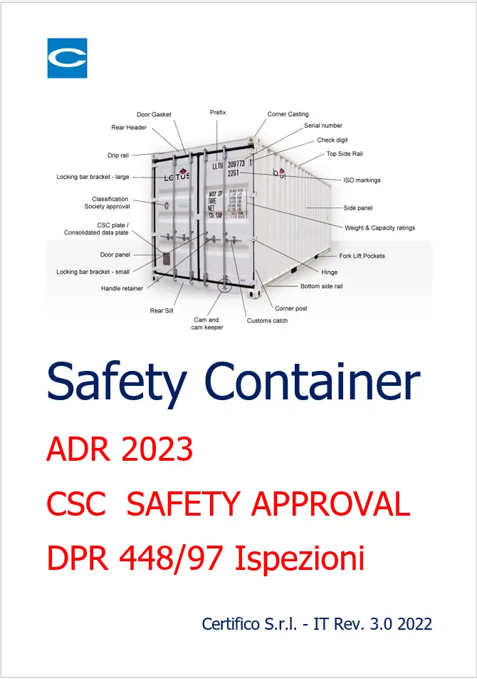 Safety container ADR 2023 CSC DPR 448 97 Safety container ADR 2023 CSC DPR 448 97