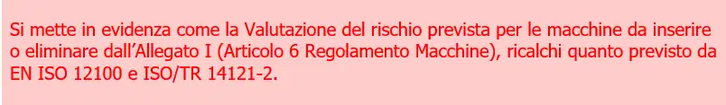 Regolamento macchine Articolo 6   Valutazione della conformit  Allegato I   Box 00