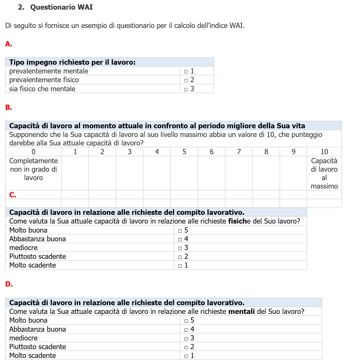 Questionario WAY