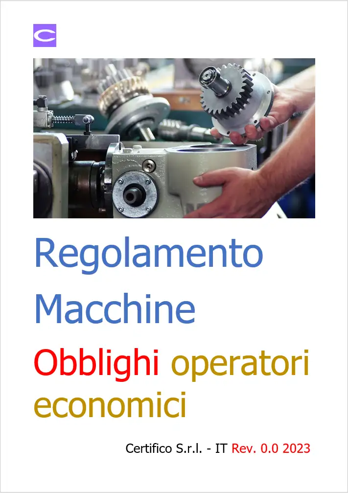 Regolamento Macchine   Obblighi operatori economici