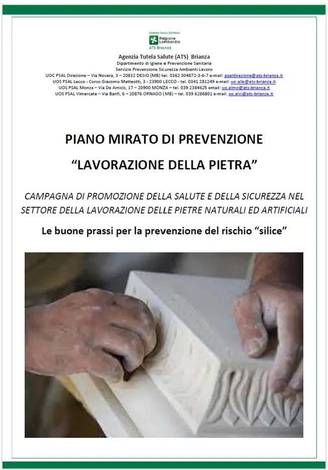 Piano Mirato di Prevenzione lavorazione della pietra Piano Mirato di Prevenzione lavorazione della pietra