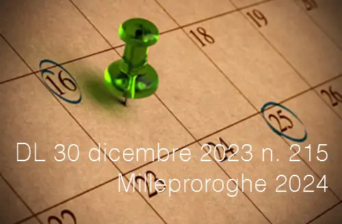 Decreto Legge 30 dicembre 2023 n 215 Decreto Legge 30 dicembre 2023 n 215