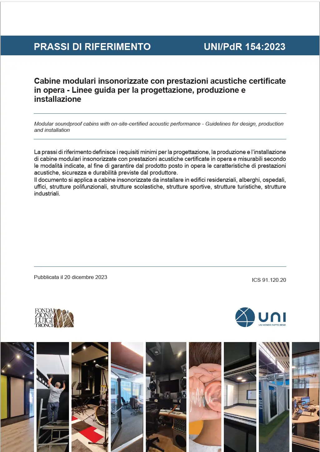 UNI PdR 154 2023   Linee guida Cabine modulari insonorizzate