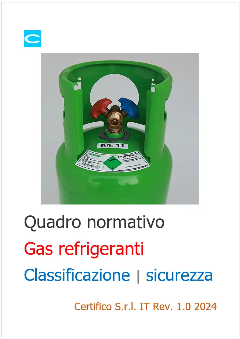 Gas refrigeranti quadro normativo classificazione e sicurezza 2024 Gas refrigeranti quadro normativo classificazione e sicurezza 2024