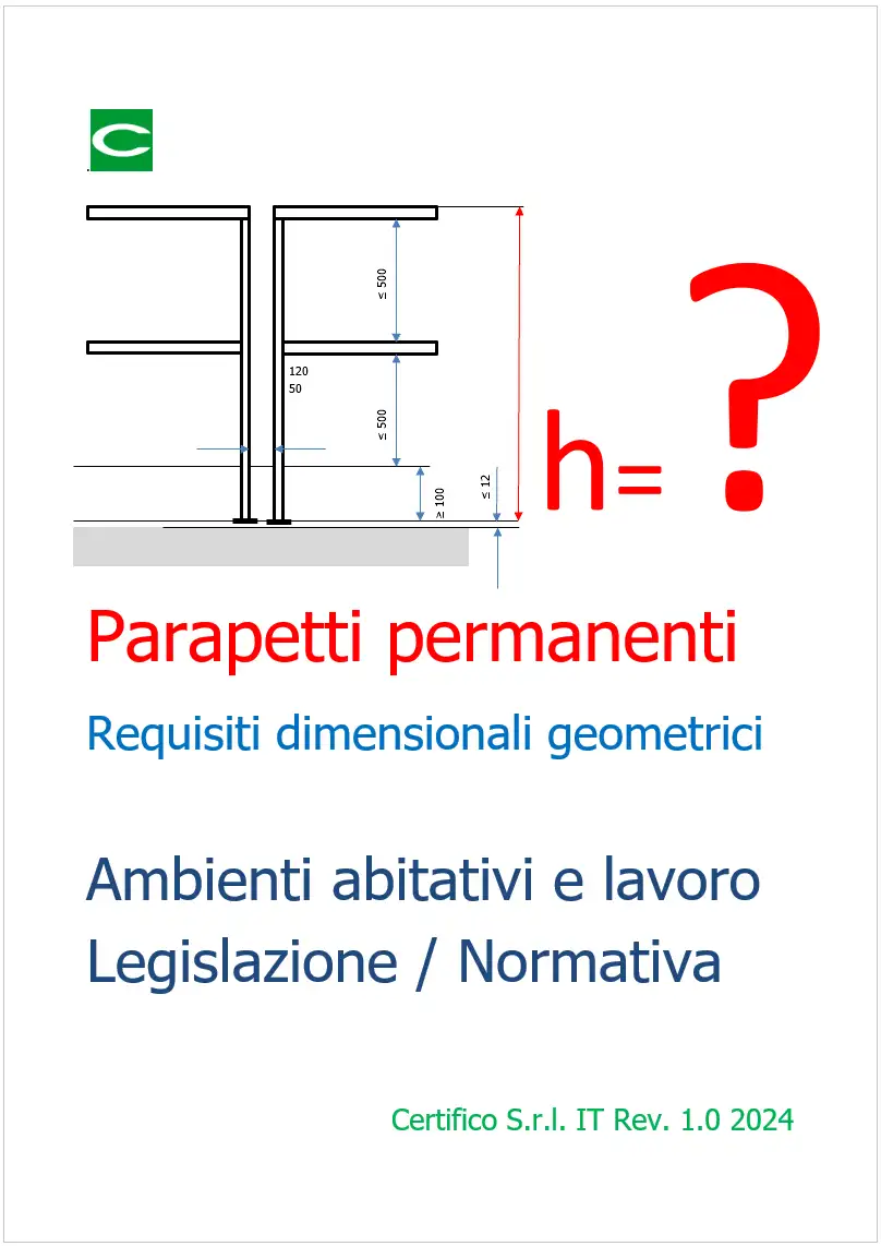 Parapetti permanenti Requisiti dimensionali Parapetti permanenti Requisiti dimensionali