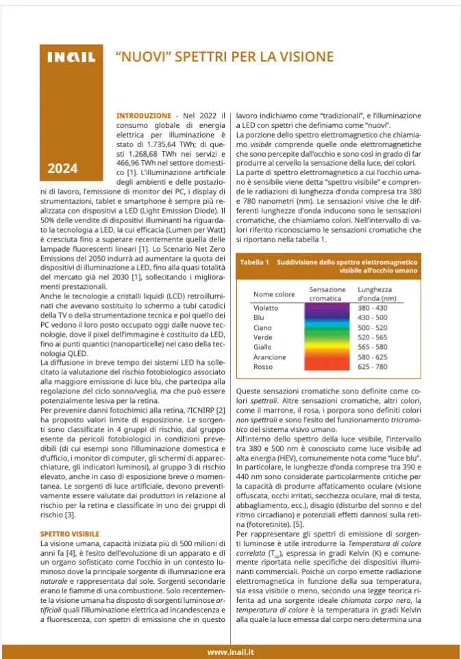 Nuovi spettri per la visione Nuovi spettri per la visione