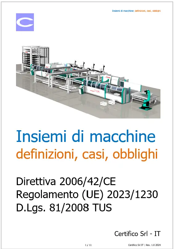 Insiemi di macchine definizioni casi obblighi Insiemi di macchine definizioni casi obblighi