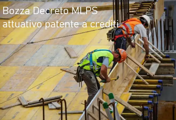 Bozza Decreto MLPS attuativo patente a crediti