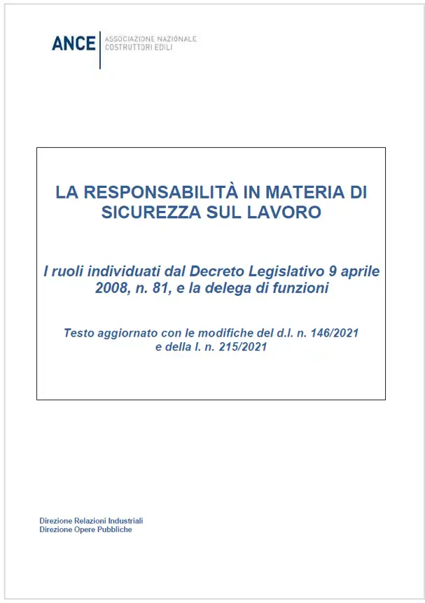 La responsabilit in materia di sicurezza sul lavoro ANCE 2024 La responsabilit in materia di sicurezza sul lavoro ANCE 2024
