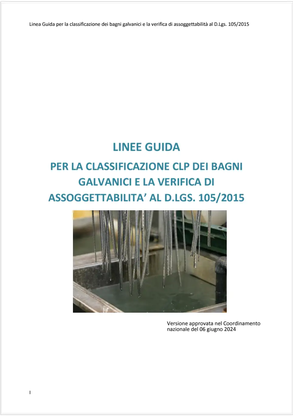 Linee guida classificazione CLP bagni galvanici e assoggettabilit  Seveso