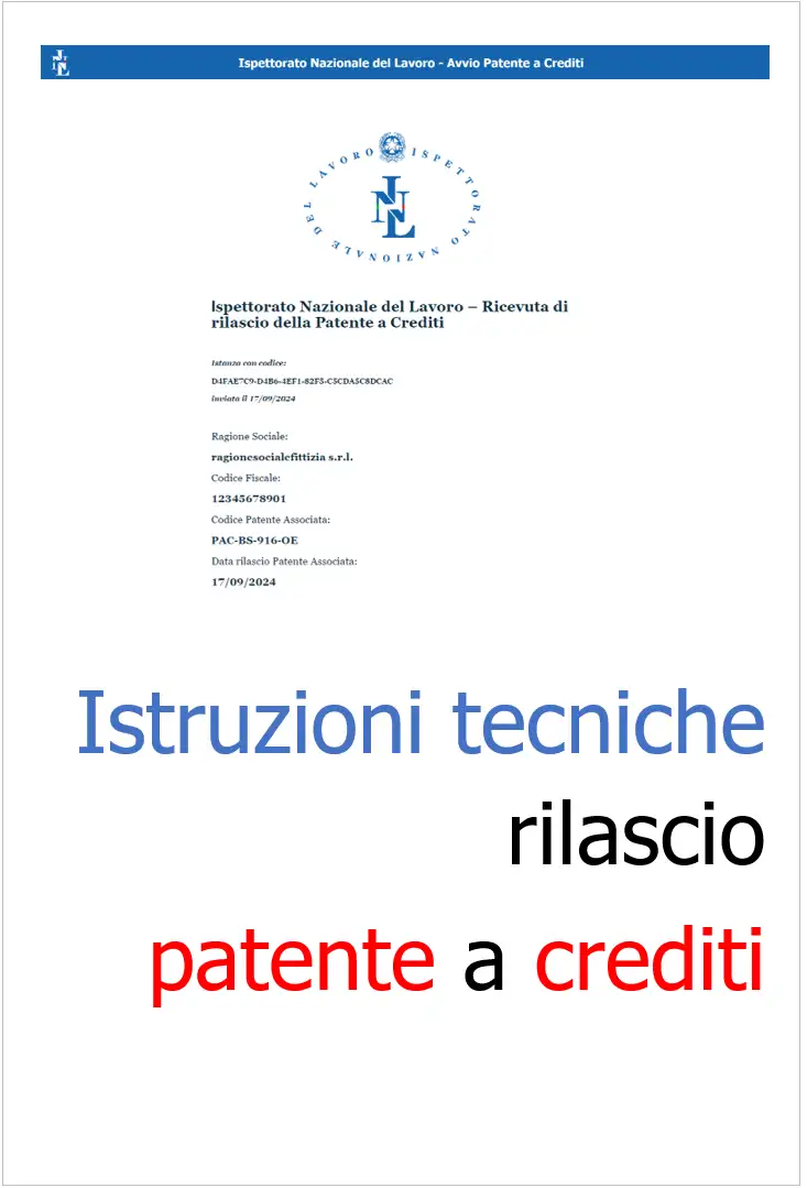 Istruzioni tecniche Patente a crediti