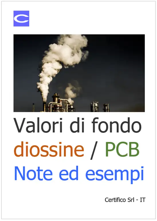 Valori di fondo e limite diossine PCB WHO EPA Valori di fondo e limite diossine PCB WHO EPA