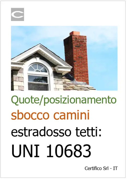 Quote e posizionamento sbocco camini estradosso tetti   UNI 10683