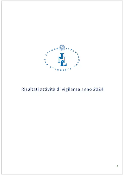 Rapporto annuale ispettorato nazionale del lavoro 2024