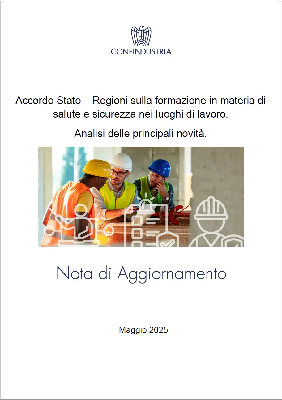 Accordo CSR sulla formazione lavoro Note Confindustria Maggio 2025 Accordo CSR sulla formazione lavoro Note Confindustria Maggio 2025