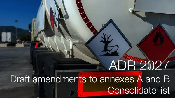 ADR 2027 Draft amendments to annexes A and B of ADR Consolidate list