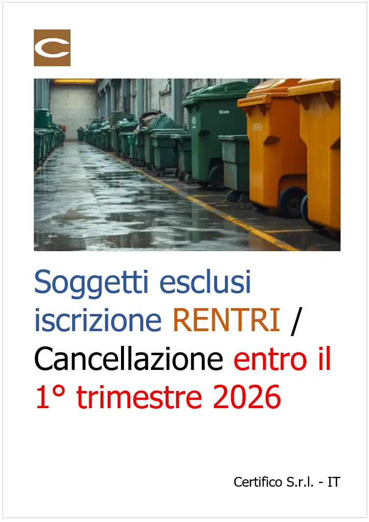 Soggetti esclusi RENTRI / Cancellazione entro 1° trim. 2026