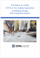Procedure to certify CFPA E Fire Safety Specialists in Building Design