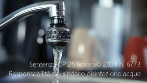 Sentenza CP 25 febbraio 2024 n  6773 Responsabilit  del sindaco disinfezione acque